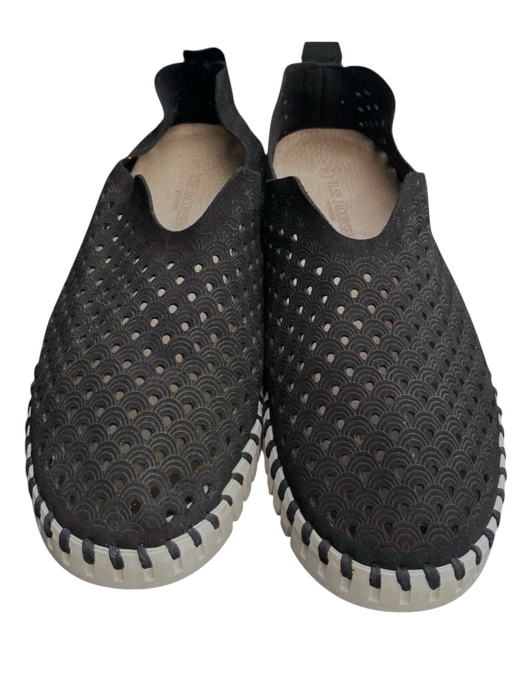 Ilse Jacobsen Black Perforated Tulip 139 Slip On Shoes (EU 41)